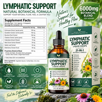 Gouttes liquides sous marque blanche OEM 21-en-1 Drainage lymphatique 6000mg Mélange d'herbes 100% naturel pour la détoxification, la santé immunitaire et digestive