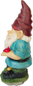 Polyresin/Hars 9.5 Inch Blue Garden Gnome Holding Een Birdhouse - Product Image 4