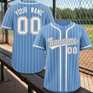 High Quality Breathable Printed Baseball Jersey Button Down Plain Short Sleeve Hip Hop Hipster <b>T</b> <b>Shirts</b> for Men - Product Image 3