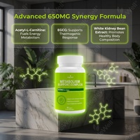 AegleWell OEM Metabolizma Destekleyici Kompleks Tabletler 650mg Asetil L Karnitin EGCG Beyaz Barbunya Ekstresi 60 Tablet GMP Yetişkinler İçin