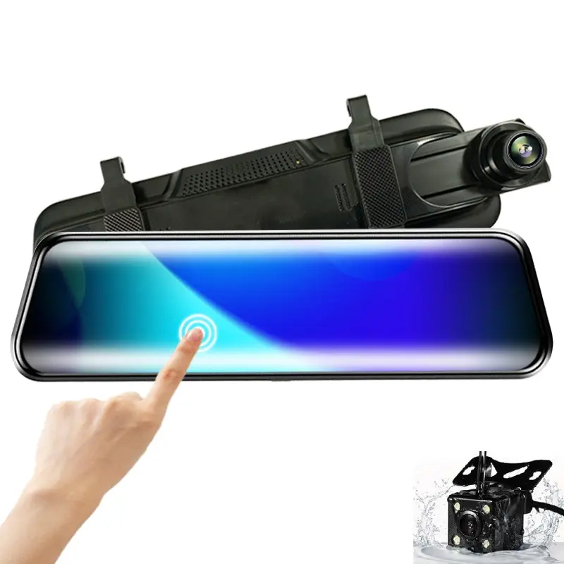 5 Inch Car Dvr Touch Dash Cam FHD 1080P Video Recorder Rearview Mirror DVRs With Rear View Camera Dual lens Car Black Box