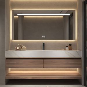 Meubles de salle de bain muraux de style moderne fabriqués en Chine, vasques de salle de bain en bois avec lavabo - Product Image 2