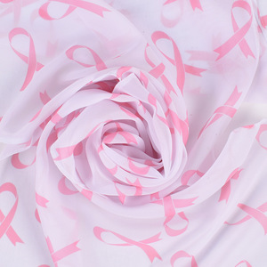 Écharpe longue en <span class=keywords><strong>mousseline</strong></span> pour <span class=keywords><strong>femme</strong></span>, imprimée avec le motif du Jour de la lutte contre le cancer du sein et du ruban rose, pour la Journée mondiale de prévention du cancer du sein - Product Image 3