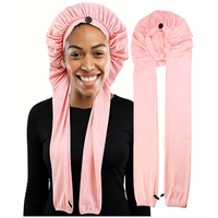Bonnet en Soie pour Tresses et Cheveux Longs, Bonnet de Nuit pour Femmes, Style Samouraï, Protection Capillaire 2-en-1