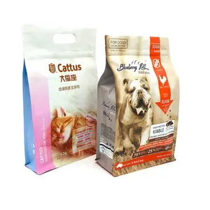 Yüksek kaliteli fermuarlı plastik hayvan köpek evcil hayvan gıda ambalaj çantası davranır hayvan maması çantası