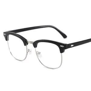 Классические 3016 плоские зеркальные очки оправа полуоправа Ретро рисовые ногти очки для близорукости анти-синий свет ультрафиолетовые очки оправа