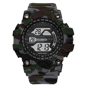 Nouvelle montre multifonctionnelle étanche de style G, montre de mode urbaine pour hommes, montre de sport d'extérieur avec bracelet en plastique camouflage - Product Image 4