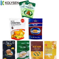Emballage alimentaire de pochette debout imprimée avec logo personnalisé pour chips de pommes de terre nouilles sushi sucettes à l'huile d'olive aliments pour animaux de compagnie