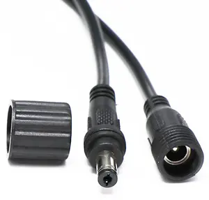 Conector fêmea-macho ip67, conector à prova d' água com fechamento dc e 2 pinos de alimentação 20amg dc 5.5 2.1 conector dc5525