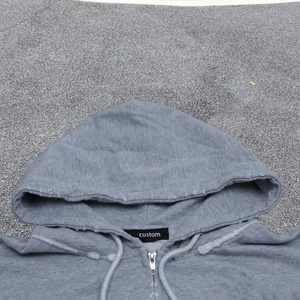 Sweat-shirt à capuche zippé pour homme, gris et bleu marine, à blocs de couleurs, manches raglan, coupe oversize, décontracté, pour l'automne - Product Image 3