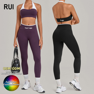 Conjunto de Yoga sin Costuras con Bloques de Color RUIQUWIN, Leggings de Cintura Alta para Mujer, Sujetador Deportivo, Ropa de Gimnasio, Ropa Deportiva con Logotipo Personalizado - Product Image 1
