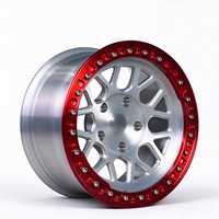 Jantes en alliage forgées sur mesure 4x4 avec anneau de jante rouge de 17 à 18 pouces pour Jeep Wrangler LC200 LC300 Ford Ranger F150