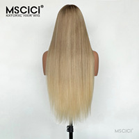 Perruque en dentelle 13x4 en cheveux humains vierges indiens, lisse, blond cendré, avec ligne de cheveux naturelle, qualité salon, 100% cheveux humains, 14-26 pouces