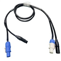 Cable Combi Powercon al por mayor, 3 pines XLR, 1m/1.5m/2m/3m/5m, híbrido para escenario, aislamiento de PVC, conductor trenzado, 250V, para cabezales móviles