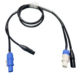Câble Powercon Combi en gros, 3 broches XLR, 1m/1.5m/2m/3m/5m, hybride, isolation PVC, conducteur toronné, 250V, pour tête mobile - Product Image 3
