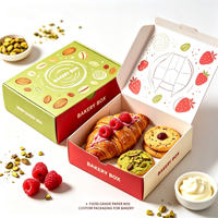Boîte d'emballage personnalisée en papier pour croissants, avec fenêtre, pour pâtisserie et aliments
