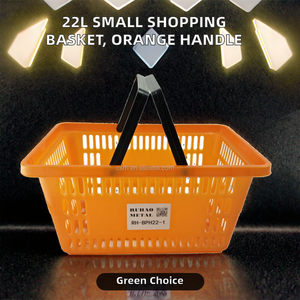 Paniers de courses en plastique écologiques de 22 L avec 2 poignées pour supermarchés et épiceries - Product Image 5