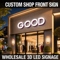 Enseigne publicitaire LED 3D vintage personnalisée avec éclairage frontal et bandes LED IP65 pour devanture de magasin, café, boulangerie, boutique de vêtements
