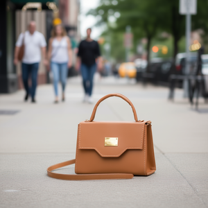 Bolso Bandolera de Cuero Genuino Leonor Camel de Fana, Estilo Sólido para Uso Diario, con Correa para el Hombro, Talla XL para Mujer - Product Image 2