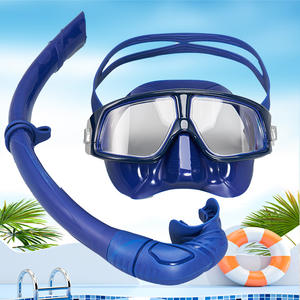 قناع غوص وسباحة احترافي مضاد للضباب بعدسة مزدوجة من السيليكون للغوص والسباحة - Product Image 3