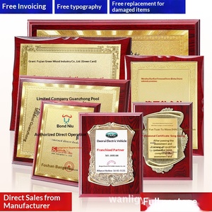 Targa di Autorizzazione in Lamina d'<span class=keywords><strong>Oro</strong></span>, Certificato d'Onore, Targa per Concessione, Placca Personalizzabile con Design Gratuito, Supporto in Legno per Medaglia - Product Image 2