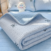 Couette d'hiver moderne écologique double couche en gaze matelassée imprimée, garnissage en coton, couverture fine pour la maison et l'hôtel, taille King