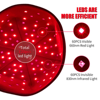 Cappello Terapeutico a Luce Rossa con 120 LED 660nm 830nm, Cappello a LED Infrarossi per Salute del Cuoio Capelluto, Uso Domestico e Professionale
