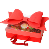 2025 nouvelle boîte d'emballage de fleurs Portable carton PVC Transparent poche fleur gâteau boîte avec poignée