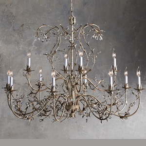 Mỹ sang trọng thanh lịch bạc lá Đèn chùm pha lê cho trang trí nội thất phòng khách phòng ngủ khách sạn - Product Image 1