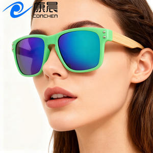 Lunettes de soleil polarisées Lassoni à monture carrée, verres TAC effet bois, protection UV400, unisexe, mode, voyage, conduite - Product Image 3