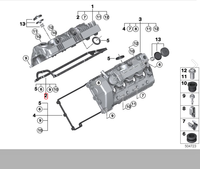 Nouvel ensemble de joints de couvercle de soupape en caoutchouc NBR noir de haute qualité pour N62 E60 E66 E53 E70 OE 11127513194