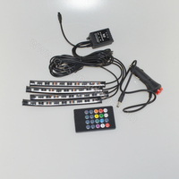 DC 12V 9smd 12smd 15smd 18smd 5050 4 pièces RGB à distance Disco musique contrôle voiture led atmosphère ambiante sol pied bande lumineuse