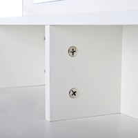 Amhome Prix de gros Haute qualité Miroir blanc Vanity Desk pour bureau cosmétique avec lumière LED Coiffeuse de maquillage