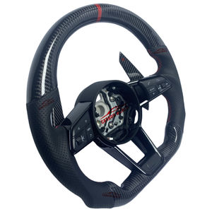 Volant pour <span class=keywords><strong>Audi</strong></span> R8 <span class=keywords><strong>TT</strong></span> Mk2 <span class=keywords><strong>Mk3</strong></span> 8N <span class=keywords><strong>RS</strong></span> TTS TTRs RS3 RS6 RS4 RS5 RS7 A3 A4 A5 A6 A7 A8 A1 Q3 Q5 Q7 Direction de voiture en cuir - Product Image 3