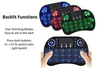 Clavier sans fil mini 2,4G avec pavé tactile rétroéclairé I8, pavé tactile rétroéclairé USB pour ordinateur portable/Smart TV