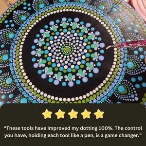 ชุดเครื่องมือทำจุดแบบโค้งของมันดาลาแบบดั้งเดิม5จุดปากกาสไตลัสแบบโค้งงอคละขนาดของตกแต่งเล็บแวววาวจุดด่างดำ - Product Image 4
