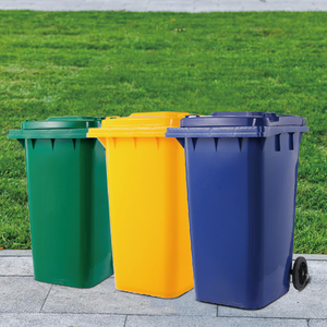 wholesale customized waste container color pcba outdoor plastic bin container with handle and lid