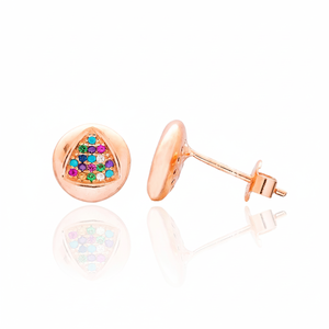Triángulo diseño Arco Iris circón Stud pendientes Turksih venta al por mayor hecho a mano 925 joyería de plata esterlina - Product Image 2
