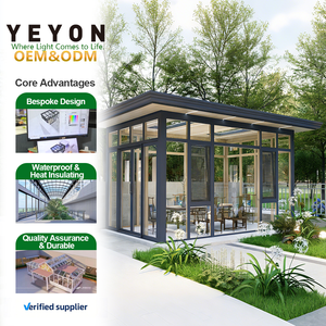 Yeyon 2026 OEM Qingdao Véranda économique avec toit solide, <span class=keywords><strong>porte</strong></span> coulissante en aluminium et <span class=keywords><strong>bois</strong></span>, véranda extérieure résidentielle en verre - Product Image 1