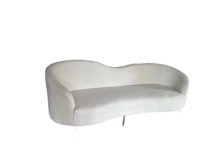 Ensemble Canapé Causeuse en Velours Blanc au Design Épuré pour Mariés - Product Image 5