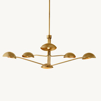 Lustre suspendu moderne de luxe en laiton doré pour villa, nouveau design, lampe en acier pour salle à manger et salon