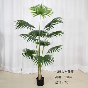 Tropische Grote California Waaier Palmvloer Potplant Woonkamer Decoratieve Ornamenten Bruine Palm Kunstmatige Boom Bonsai