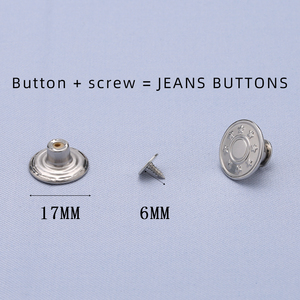 Usine OEM ODM Boutons en denim gravés en relief avec logo personnalisé Boutons et rivets en métal pour jeans pour vêtements - Product Image 2