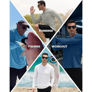 Impermeable UPF50 fibra de bambú pesca protección solar Sudadera con capucha personalizada su logotipo transpirable sublimación impresa pesca larga - Product Image 3