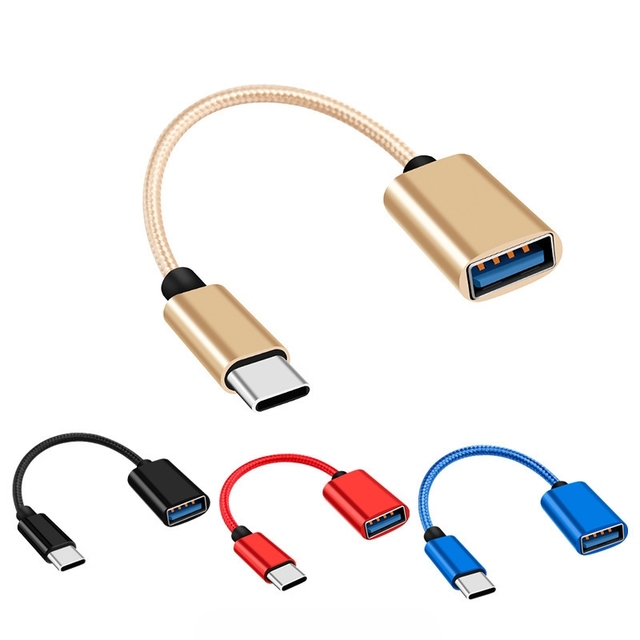 Colorful USB 2.0 OTG Adapter Cable Cheap a Female to Type C Male Cord Fast 3A Charging for Computer & Printer Use