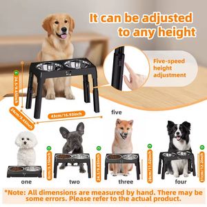 Comedero Elevado Ajustable para Perros, Soporte de Acero Inoxidable para Tazón de Mascotas, Antideslizante, Plegable, para Perros de Interior - Product Image 2