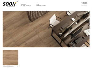 Suministro de fábrica al por mayor 600X600 MM Azulejos de porcelana marrón de madera resistente para oficina y aplicación de hotel de lujo - Product Image 2