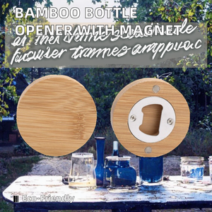 Thân Thiện Với Môi Vòng Tre Mở Chai Laser Khắc Logo Trống Corkscrew Với Tủ Lạnh Nam Châm Cho Bia Mở - Product Image 2