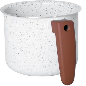 Ensemble de casseroles en aluminium antiadhésif à induction moderne avec revêtement céramique, 10 pièces, couvercles en verre transparent, poignées en bakélite - Product Image 3