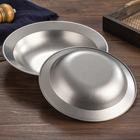 Bols à ramen en acier inoxydable 304 gris neige Assiette à nouilles froides aux fruits épaissis Ustensiles de style rétro pour plats à salade de cuisine